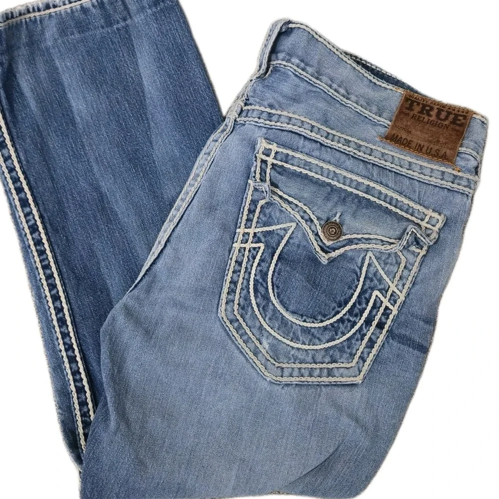 Vintage True Religion Deadwood Ropestitch Jeans Size 38 Designer Flap Pocket
